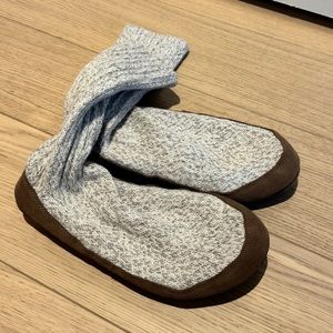 L.L. Bean Knit Suede Slipper Socks Size L, Men 10.5-11.5